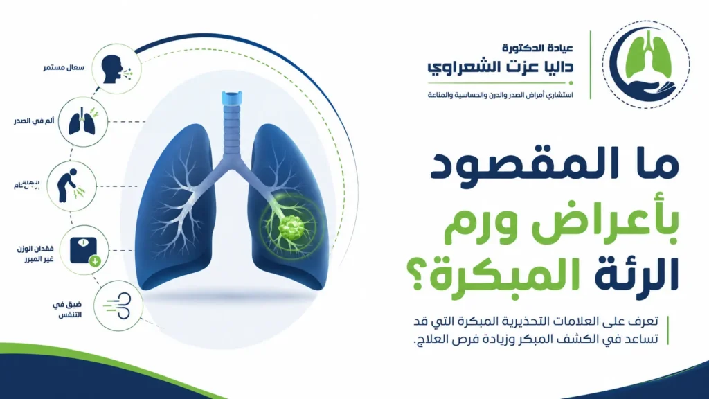 ما المقصود بأعراض ورم الرئة المبكرة؟