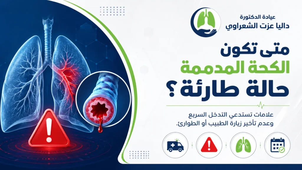 متى تكون الكحة المدممة حالة طارئة؟