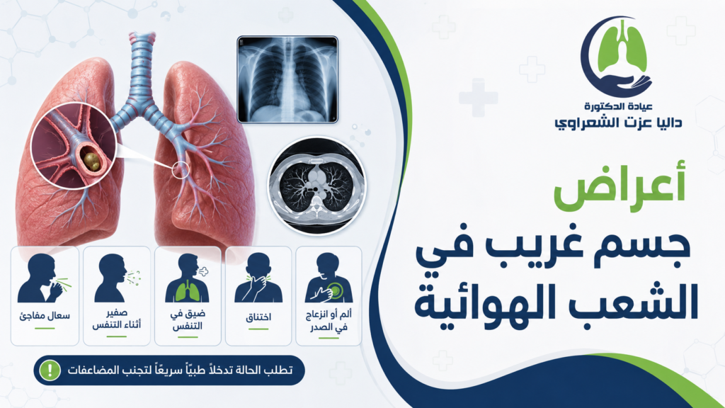 أعراض جسم غريب في الشعب الهوائية